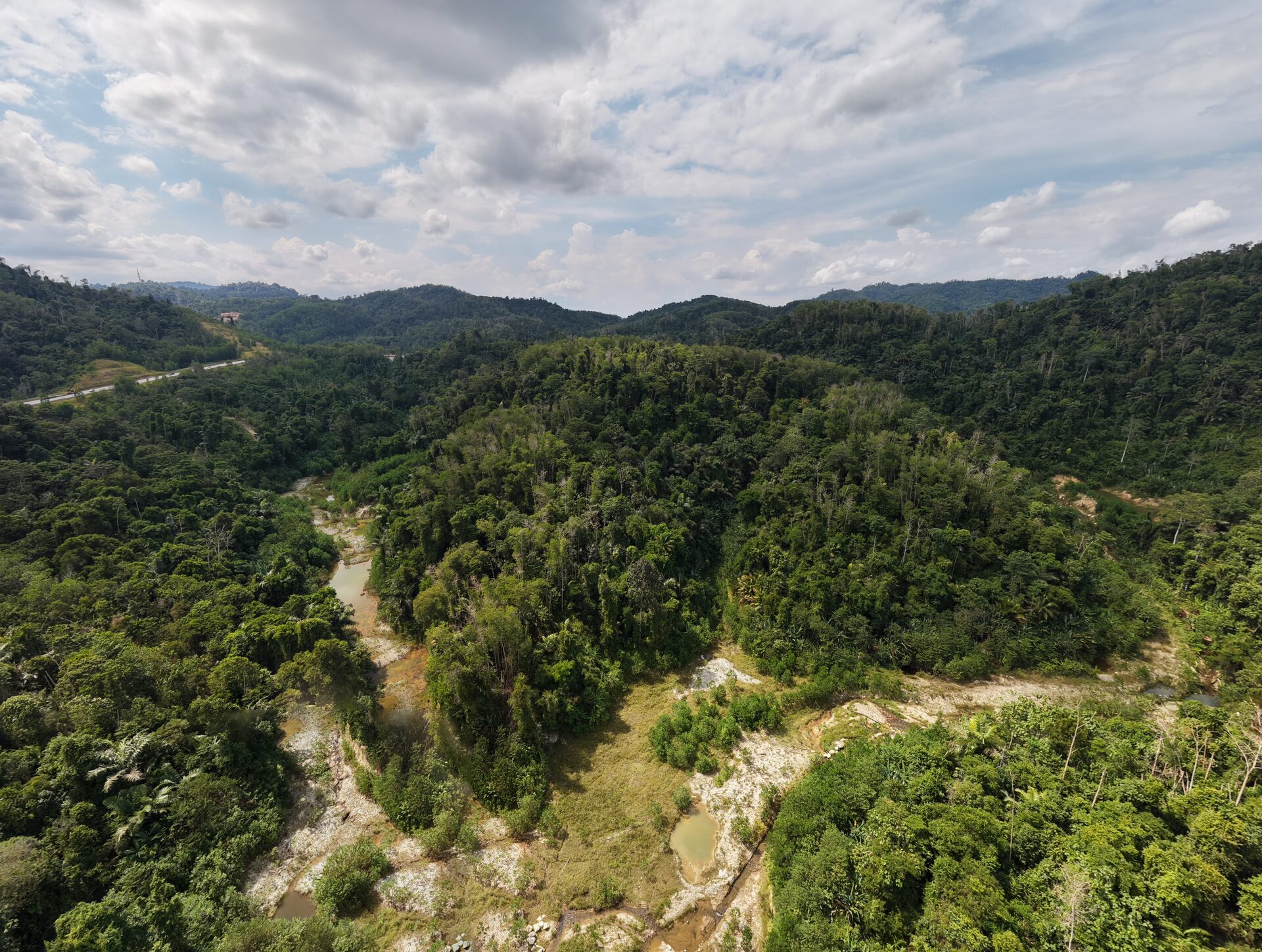 River winding through forested hills